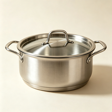 Stainless Steel Stockpot | Large Cooking Pot with Glass Lid & Dual Handles