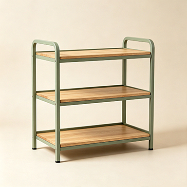 3-Tier Countertop Storage Rack | SageGreen Metal Frame Wood Shelf Organizer